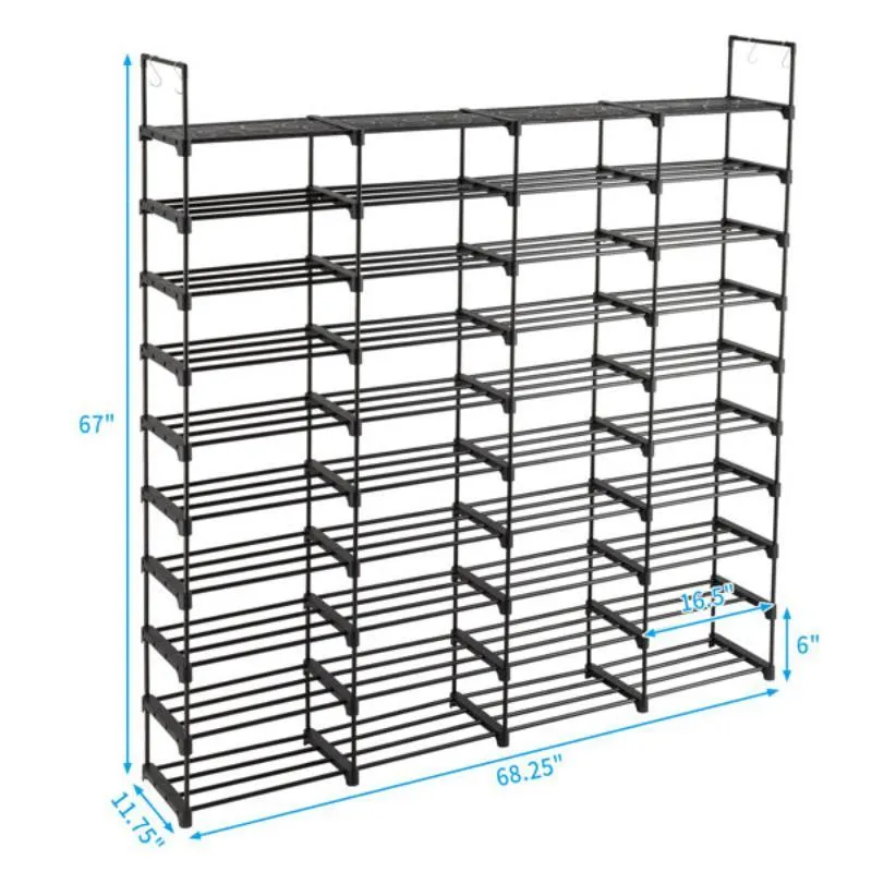 10-Tier Shoe Rack Storage Organizer – Space-Saving Shoe Shelf for 50 Pairs