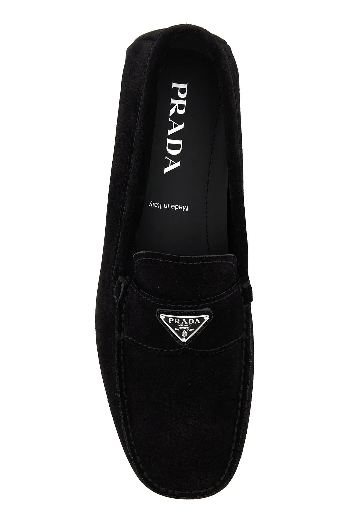 Black suede loafers