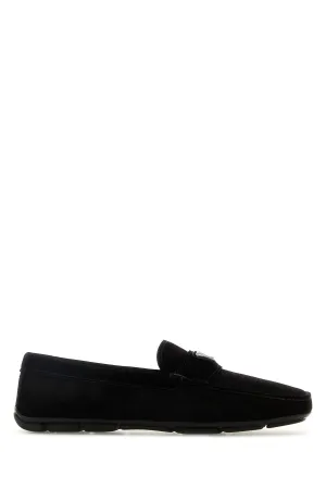 Black suede loafers