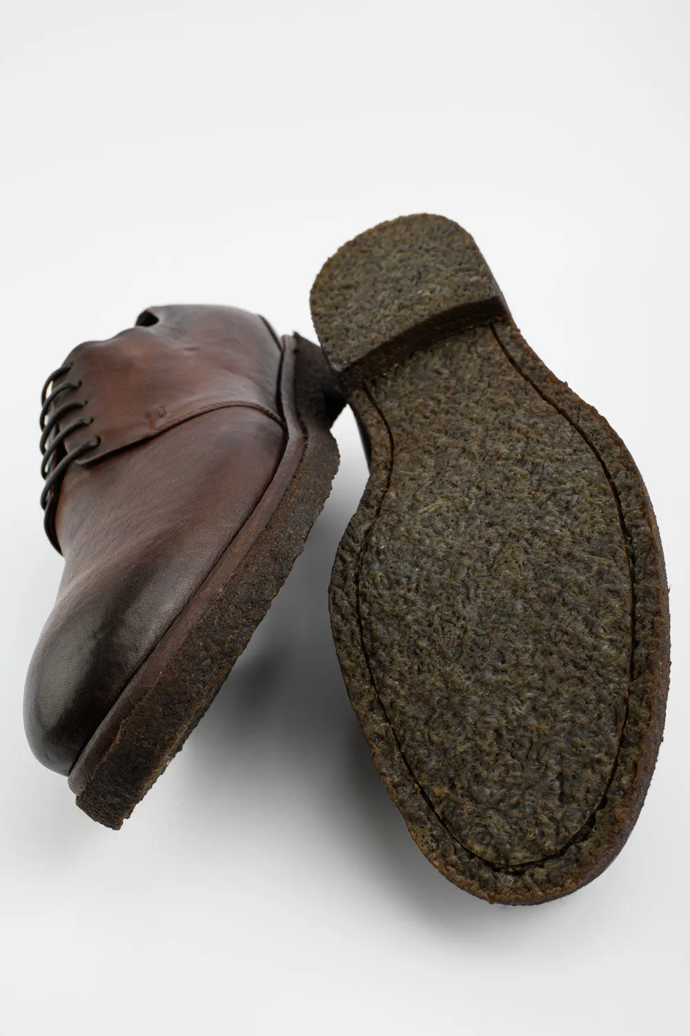 BROMPTON terra-brown derby shoes.