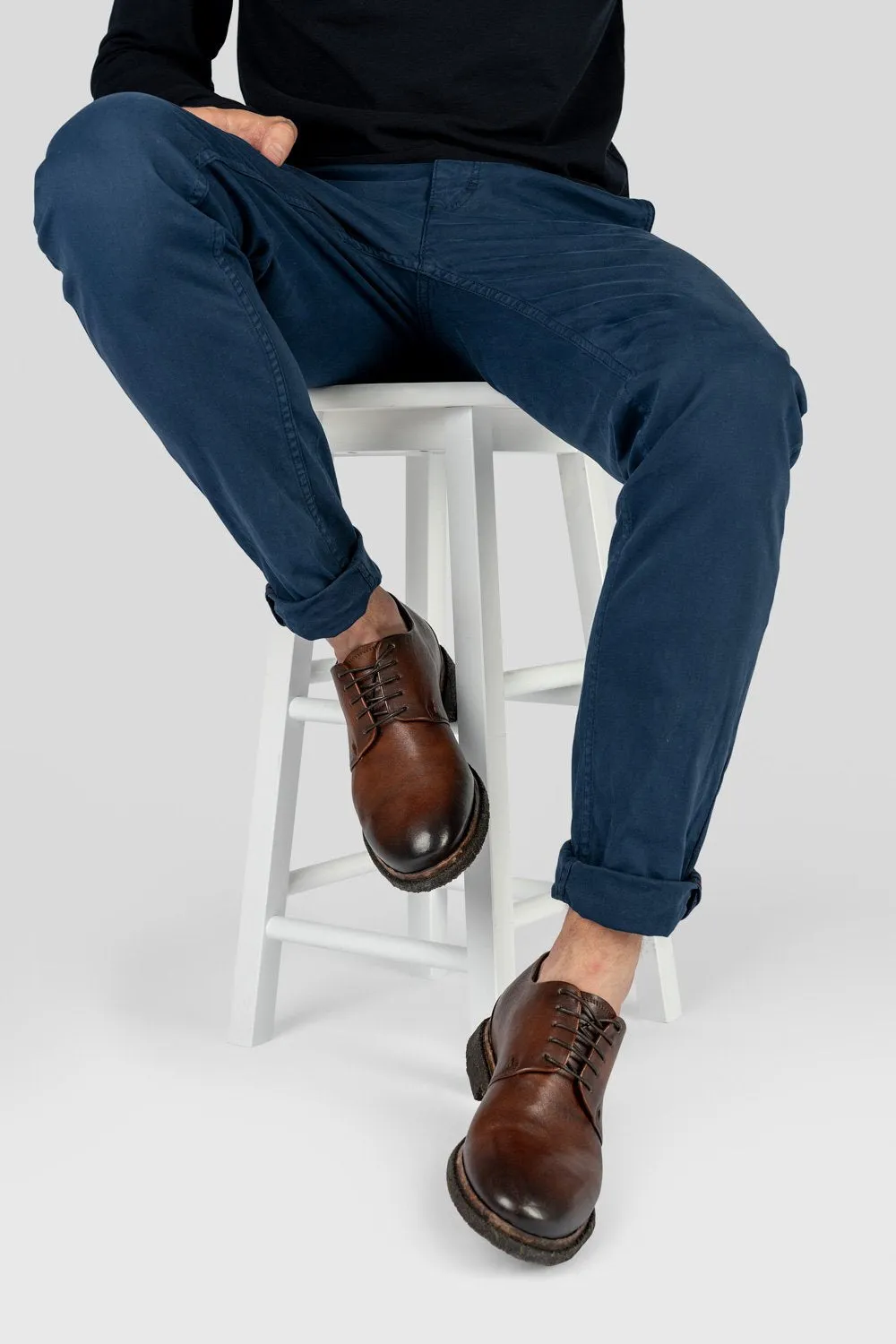BROMPTON terra-brown derby shoes.