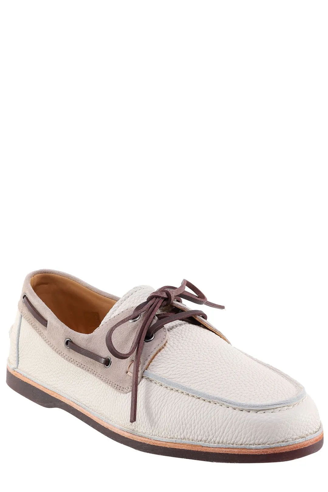 Brunello Cucinelli Slip-On Lace-Up Loafers