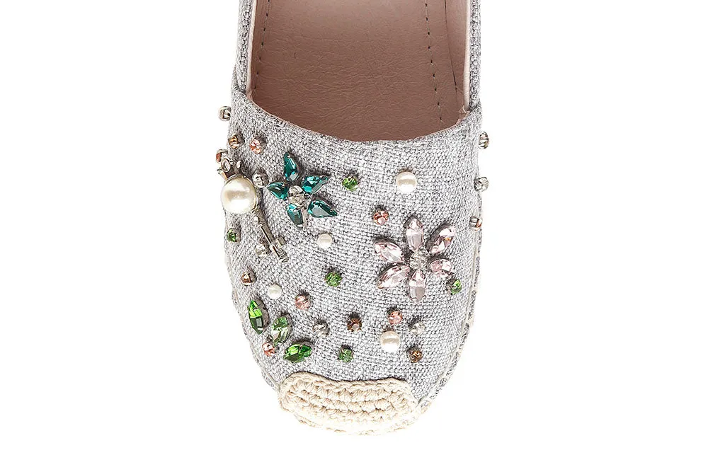 Crystal Embellished Espadrilles