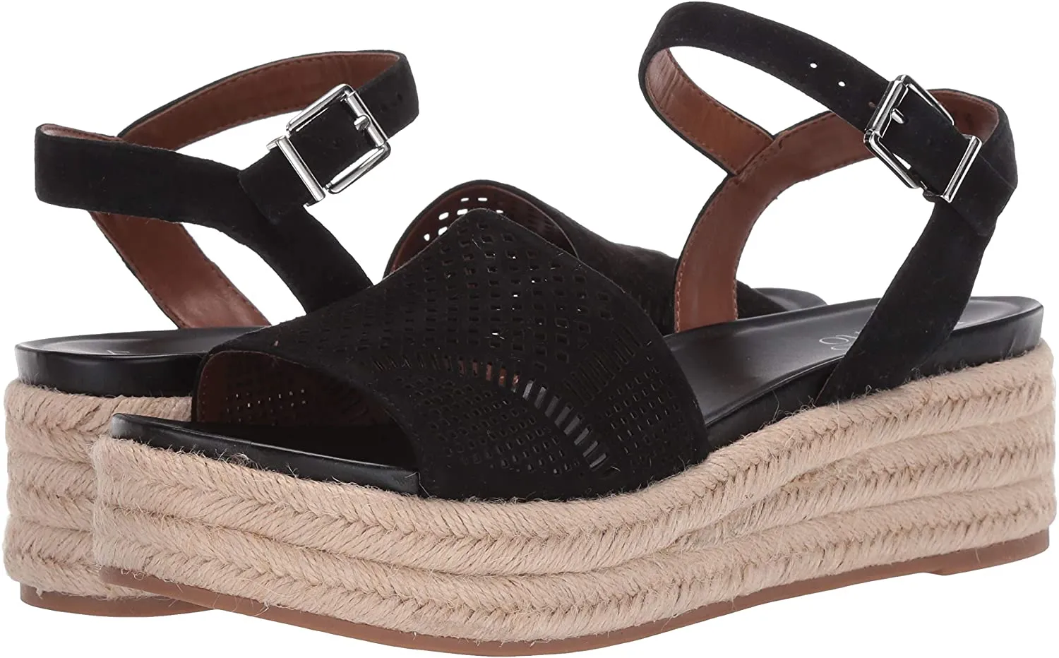 Franco Sarto Women's Tennia Espadrilles Sandals  Color Black Size 11M
