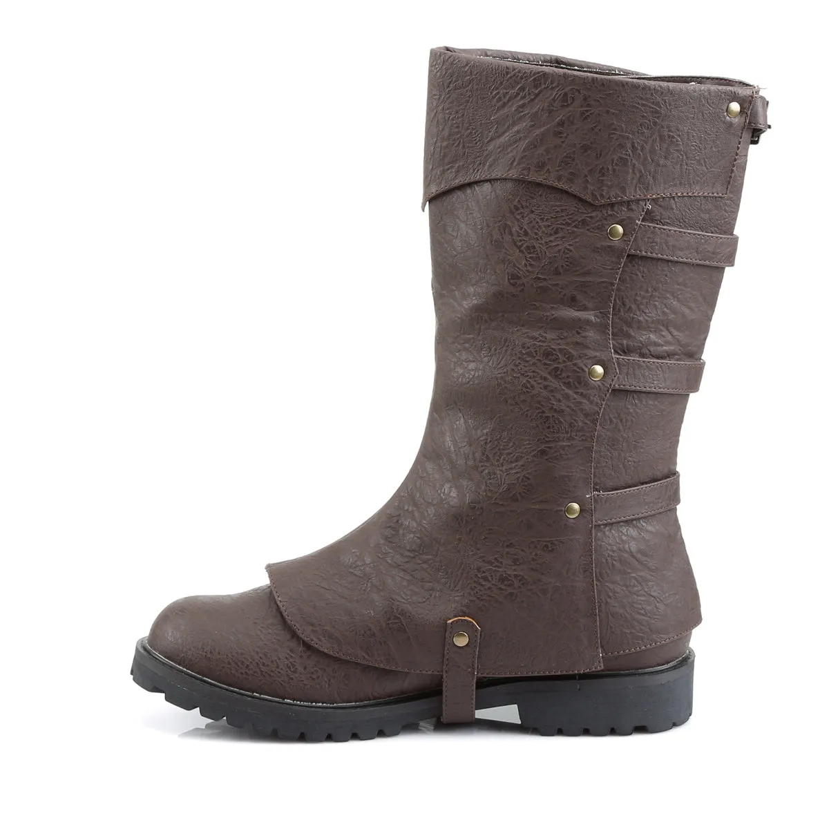 GOTHAM-105 Funtasma Brown Distressed Pu Men's Boots