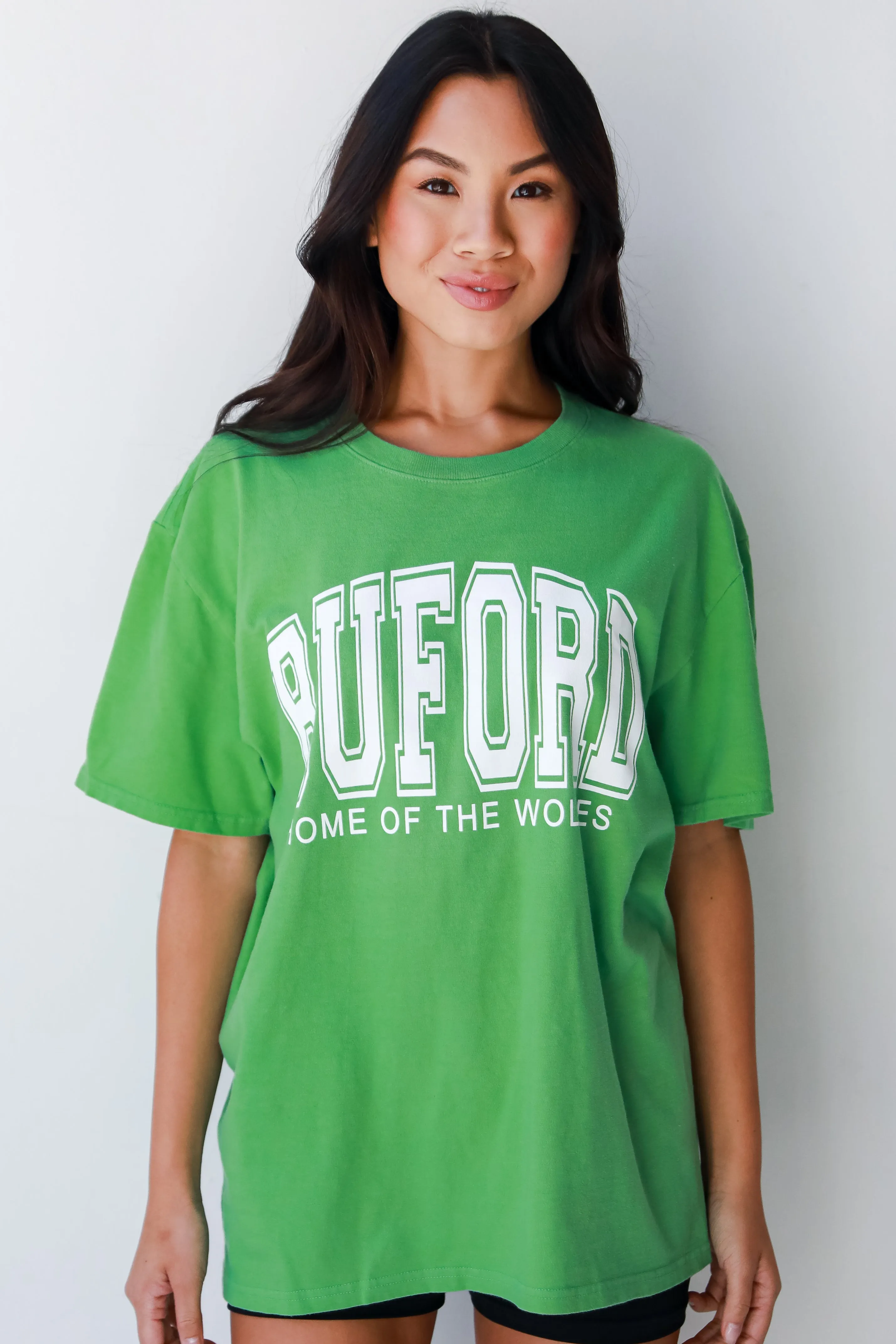 Green Buford Home Of The Wolves Block Letter Tee