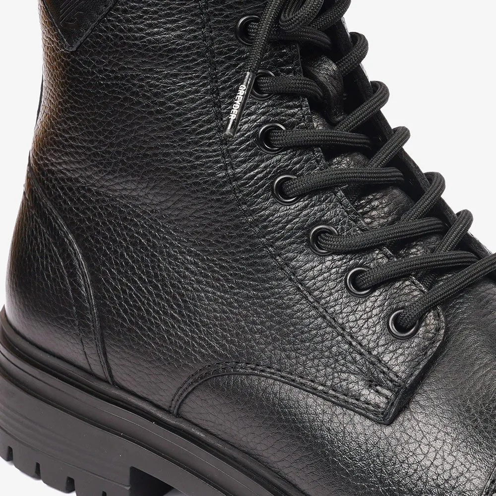 Greyder Men's Military Style Boots In Black