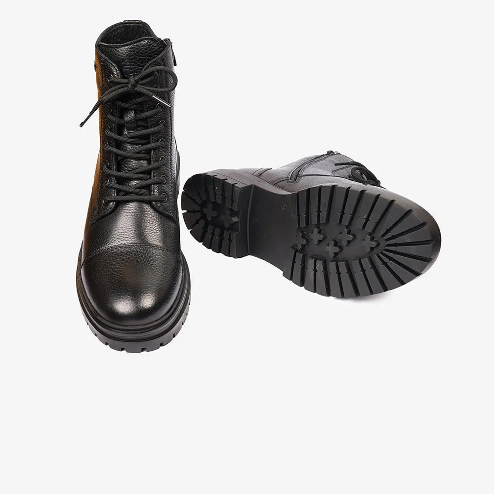 Greyder Men's Military Style Boots In Black