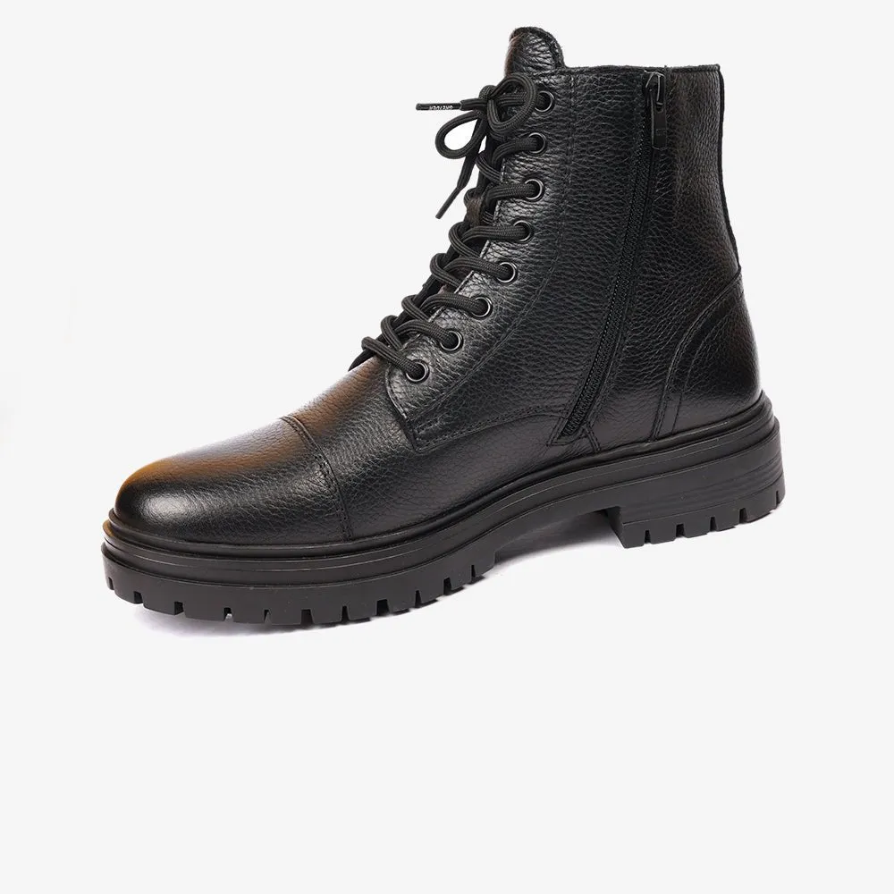 Greyder Men's Military Style Boots In Black