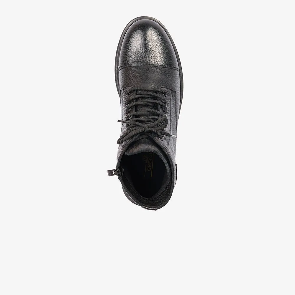 Greyder Men's Military Style Boots In Black