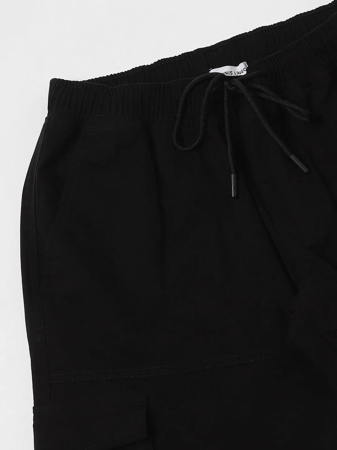 Men's Black Slim Fit Cargo Joggers