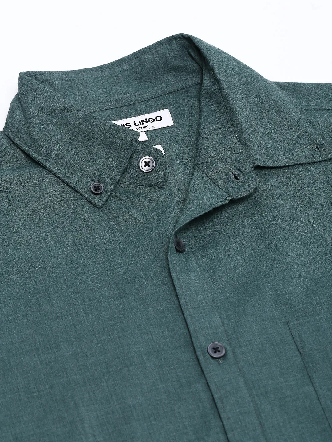 Men's Regular Collar Slim Fit Solid Navy Casual Shirt