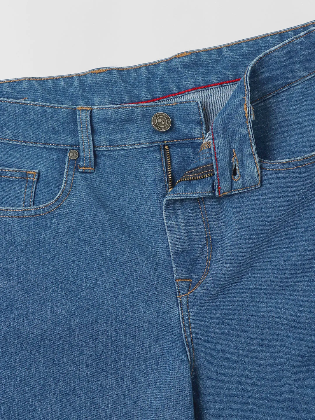 Men's Straight Fit Washed Indigo Stretchable Jeans