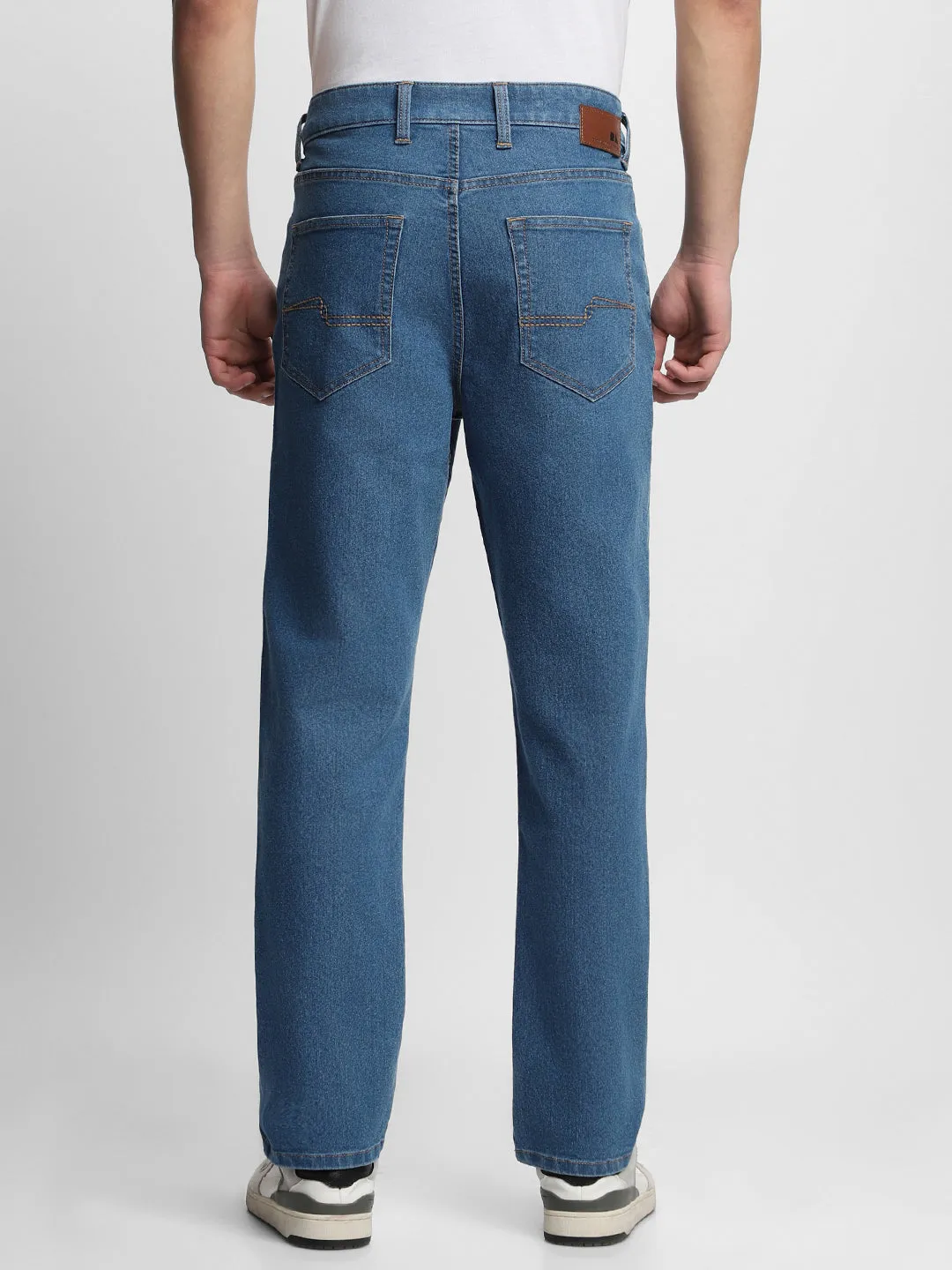 Men's Straight Fit Washed Indigo Stretchable Jeans