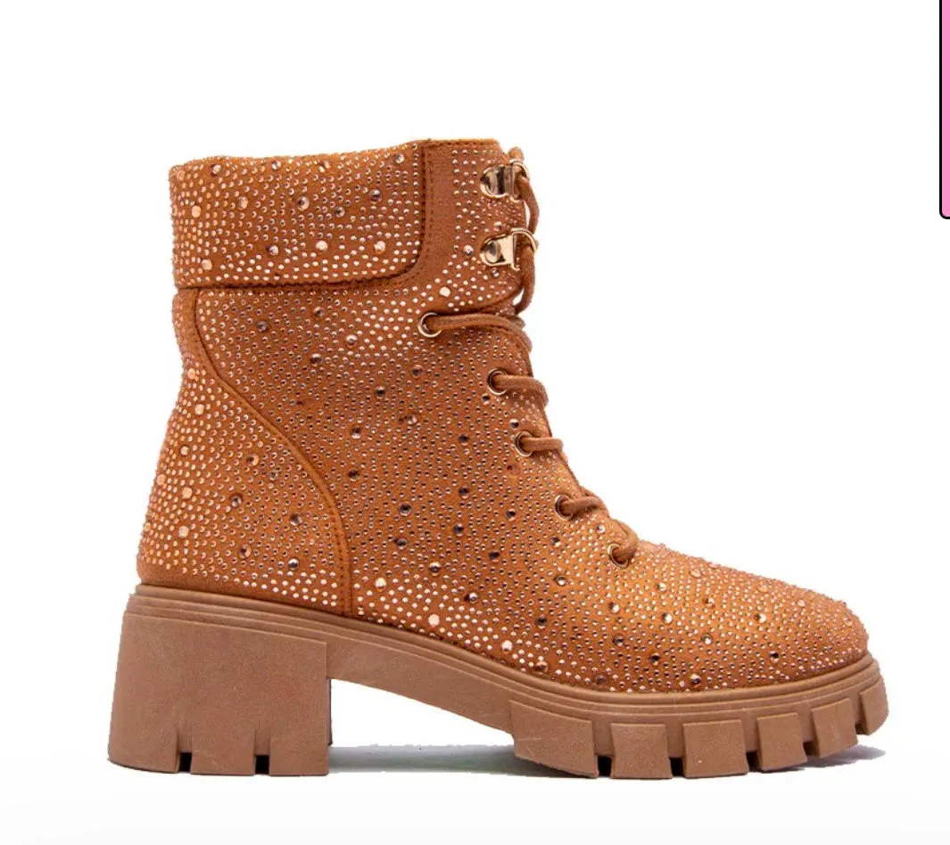 Rose Gold Rhinestone Boots