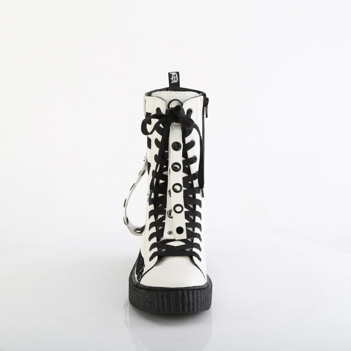 Sneeker 325 White High Top Ankle Creeper Unisex Sneaker - Demonia Direct