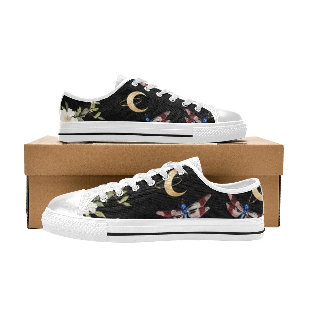 Witchy Dark Dragonfly Black Canvas Sneakers, Witchy Shoes, Witchy Clothing, Witch Shoes, Sneakers, Witch, Boho Chic, Dark Boho, Celestial