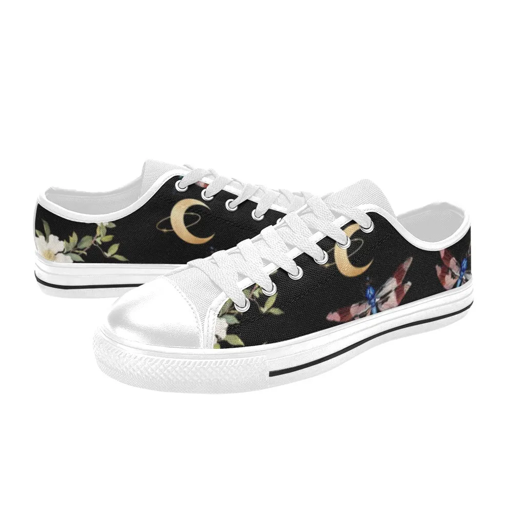 Witchy Dark Dragonfly Black Canvas Sneakers, Witchy Shoes, Witchy Clothing, Witch Shoes, Sneakers, Witch, Boho Chic, Dark Boho, Celestial