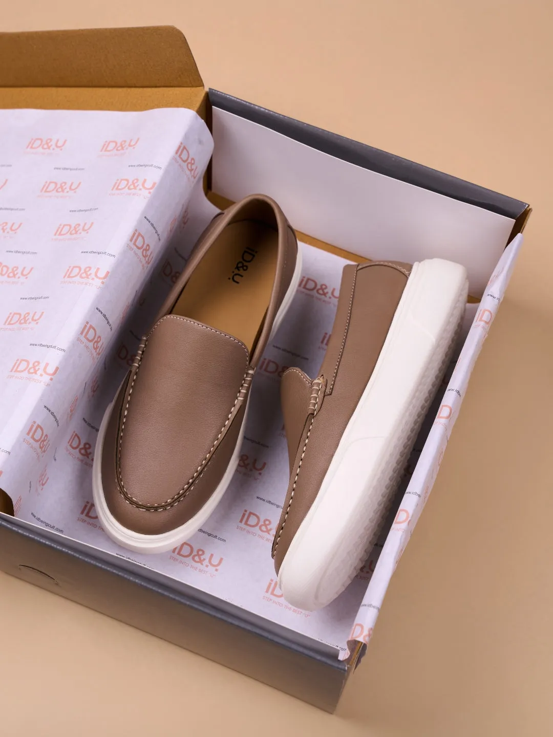 Women's Beige Casual Slip On (IU1020)