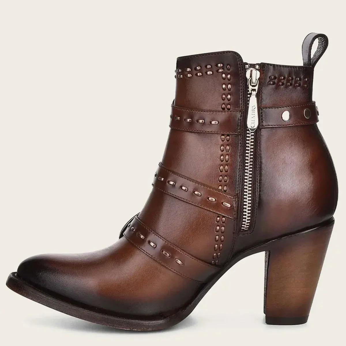 Women's Brown Strap Booties
