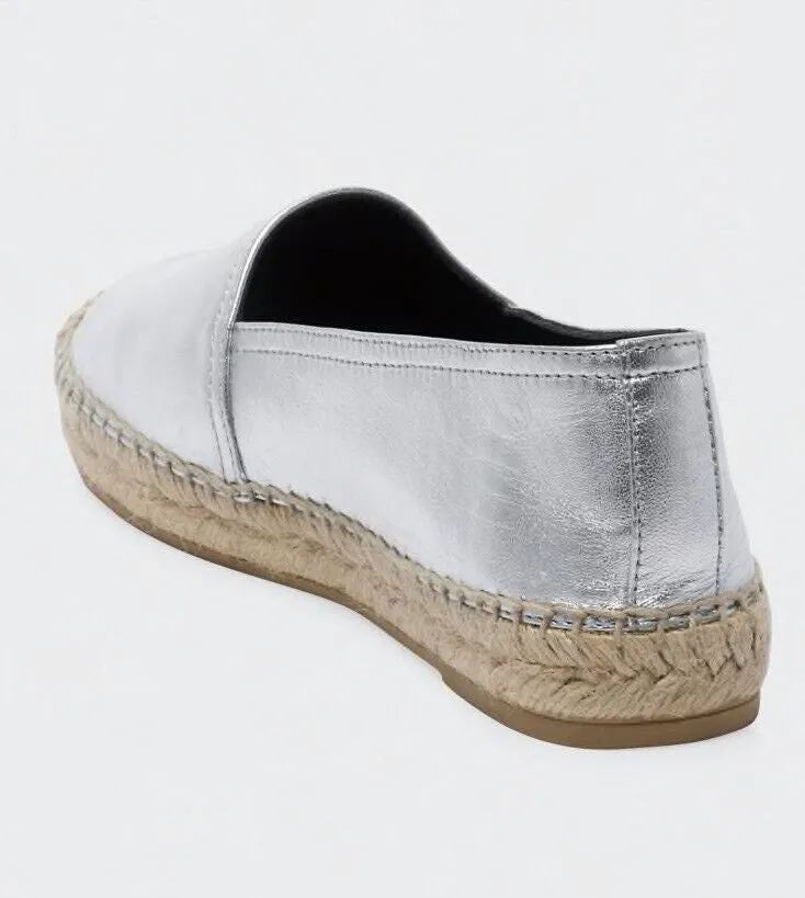 YSL Saint Laurent Womens Logo Leather Espadrilles Slip-on Shoe  Color Gold-Tone Glitter Size 4.5/EU35 