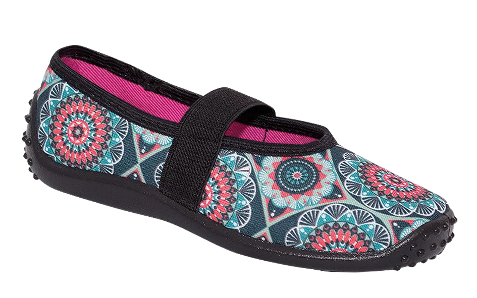 Zetpol Black Sneakers with Multicolor Pattern | EDYTA-BL